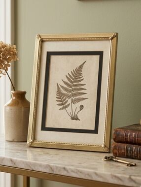 Unbranded Vintage Gold Ornate Beaded Double Mat Tabletop Photo Frame 5x7